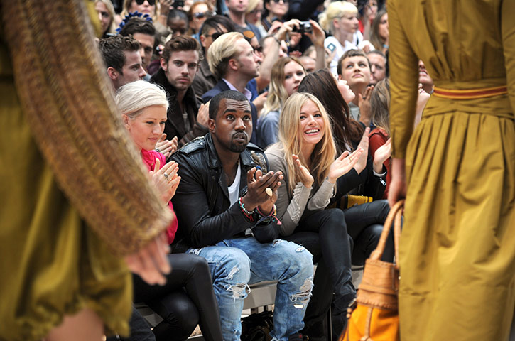 Kanye West: Kanye West and Sienna Miller at the Burberry Prorsum show