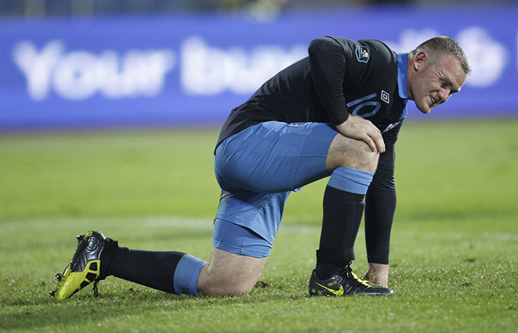 Bulgaria v England: Wayne Rooney reacts after missing a chance to score and claim a hat-trick