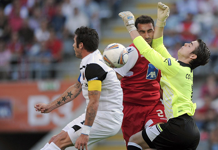 Europa League: Brugge's Colin Coosemans goes up with Sporting Braga's Paulo Vinicius