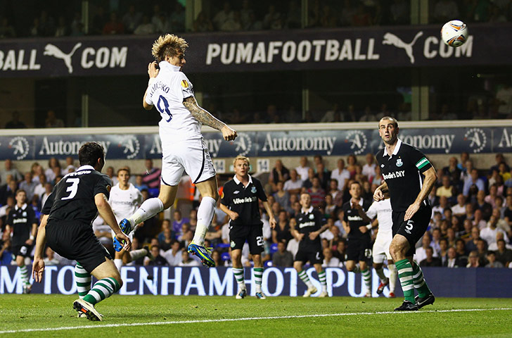 Europa League: Spurs' Roman Pavlyuchenko equalises against Shamrock Rovers