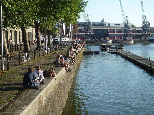 Indian summer: Bristol harbourside on Wednesday afternoon