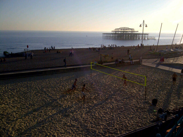 Indian summer: Spending the belated days of summer watching volleyball on brighton beach