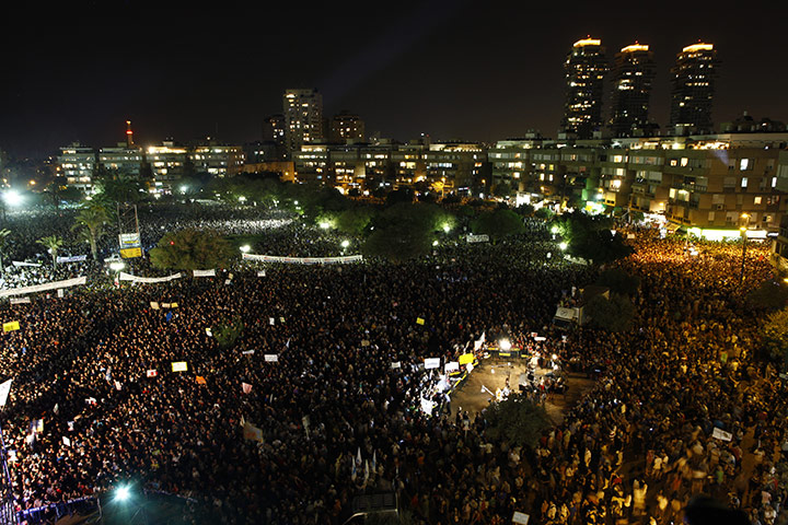 Protests in Israel: The huge demonstration in Ha'medina Square, Tel Aviv