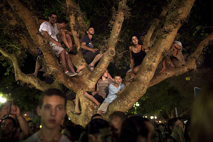 Protests in Israel: Some of an estimated 430,000 Israelis at the demonstation