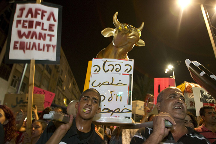 Protests in Israel: Demonstrators in the centre of Tel Aviv protest against social inequalities