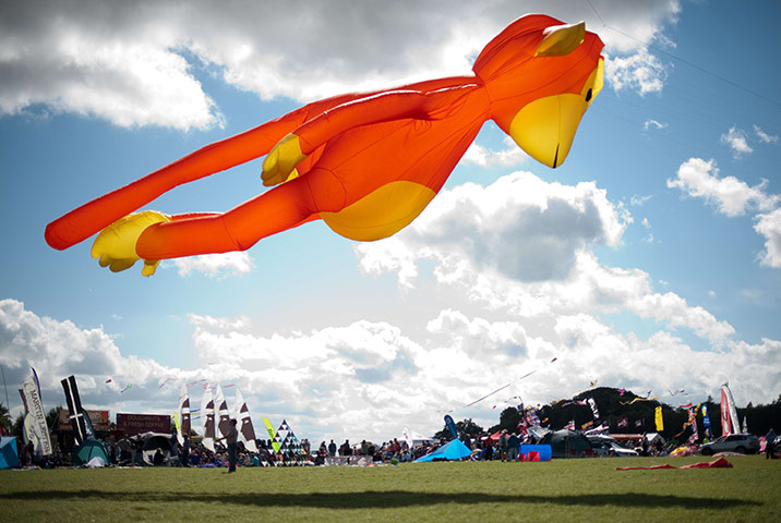 24 hours: England: A giant monkey kite flies at the Bristol Kite Festival 