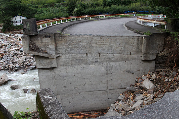 Typhoon Talas: road swept away
