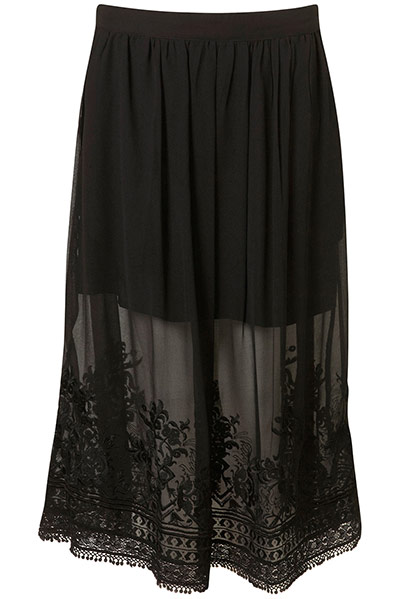 Key trends: skirts: Lace trim skirt