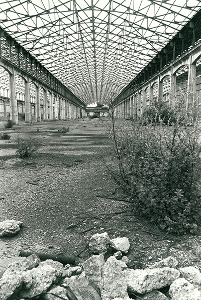 Archives Awareness: Palace of Engineering at Wembley being reclaimed by nature in July 1978