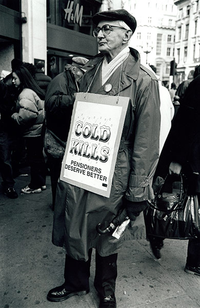 Archives Awareness: Pensioner protest 1997 Government refused to alter cold weather payments