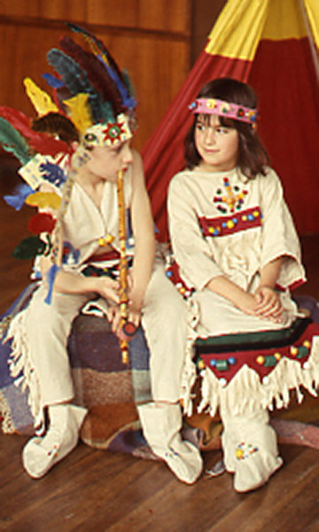 Archives Awareness: School children dressed in Native American costume (1990s).