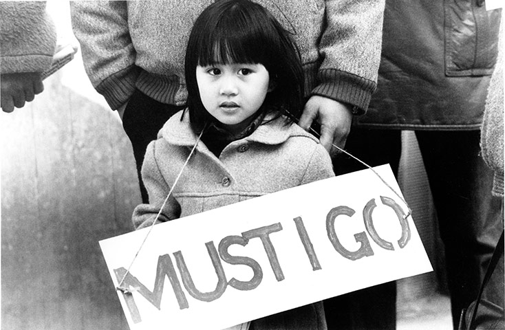 Archives Awareness: Protesters at Filipino demonstration outside the Home Office in March 1982