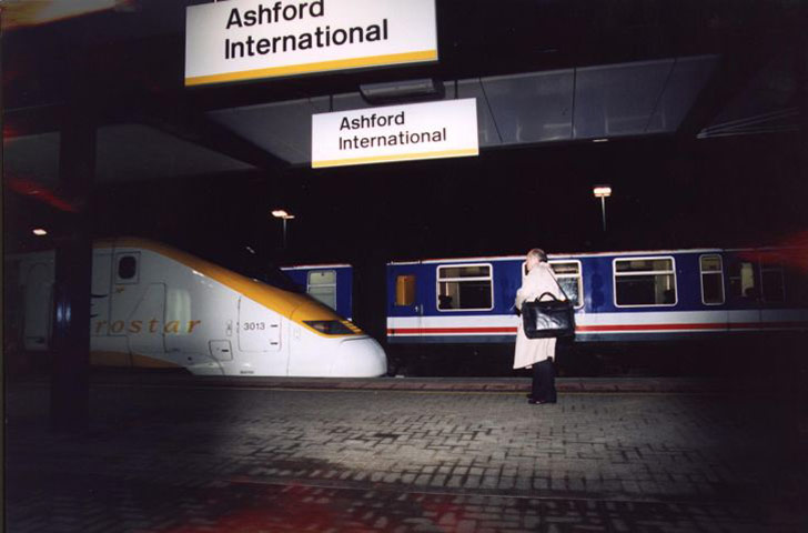 Archives Awareness: A Eurostar train at Ashford International railway station in May 1999