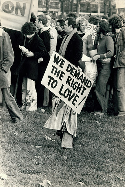 Archives Awareness: Demonstrators campaigning for homosexual rights in November 1975.