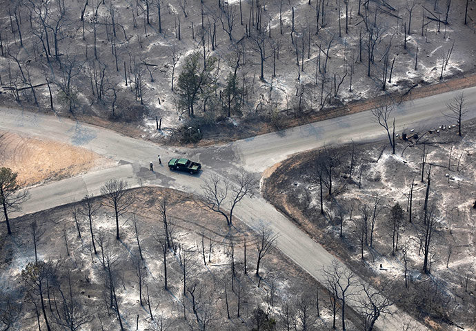 Wildfires damage: An aerial image of widlfire damage in the Bastrop, Texas area 