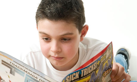 Child reading a comic