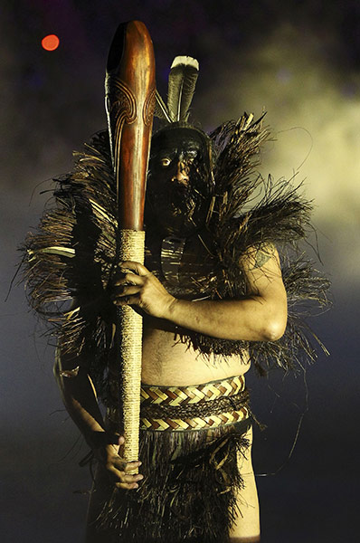 RWC game 1: A performer takes part in the opening ceremony of the 2011 Rugby World Cup 