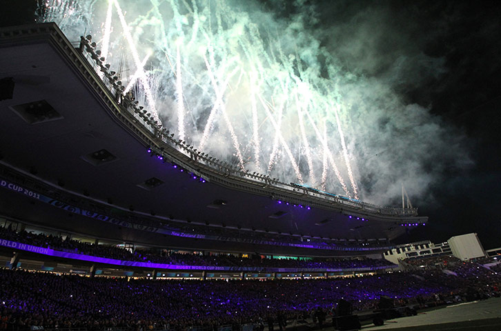 RWC game 1: Fireworks at the 2011 Rugby World Cup opening ceremony