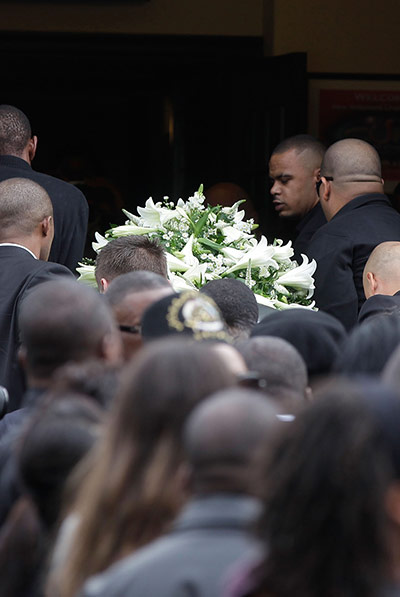 Funeral of Mark Duggan: Friends and family carry the coffin