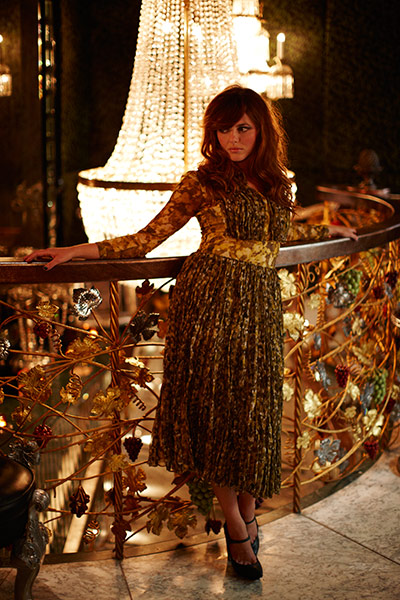 Ophelia Lovibond: Chiffon dress