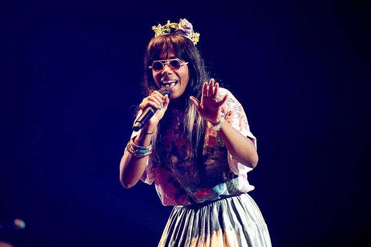 Bestival, Isle of Wight: Santi White aka Santigold performs in the Big Top at Bestival 2011