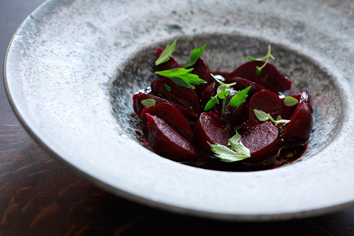 Cooking with René Redzepi: The finished beet and blackberry dish