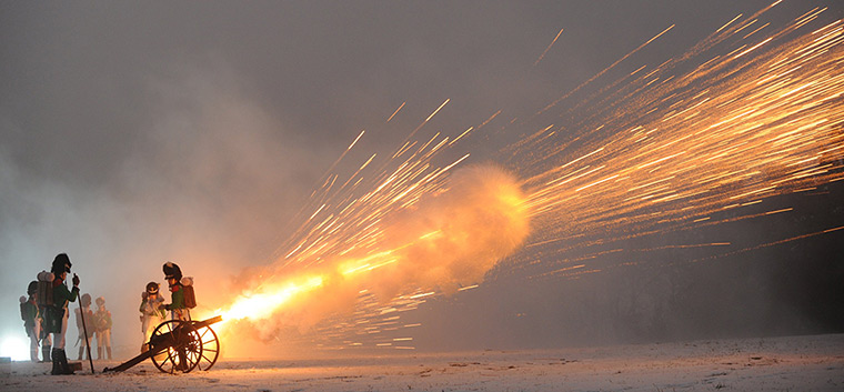 24 hours: Villingen-Schwenningen, Germany: Historic riflemen corps fire gun salutes