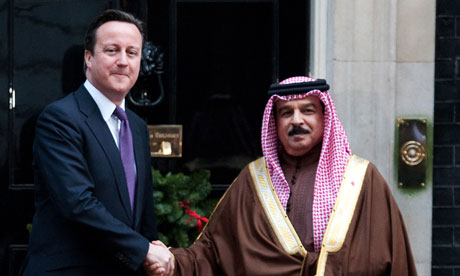 David Cameron welcomes the king of Bahrain David Cameron welcomes the king of Bahrain