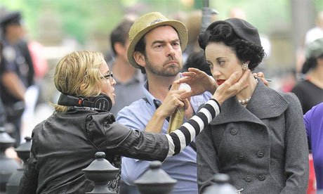 W.E. filming on location, New York, 2010