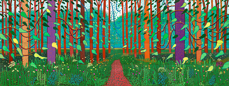 Hockney: Bigger Picture: The Arrival of Spring in Woldgate, East Yorkshire in 2011, by David Hockney