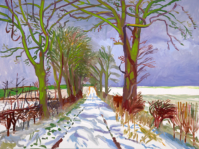 Hockney: Bigger Picture: Winter Tunnel with Snow, March, 2006, by David Hockney