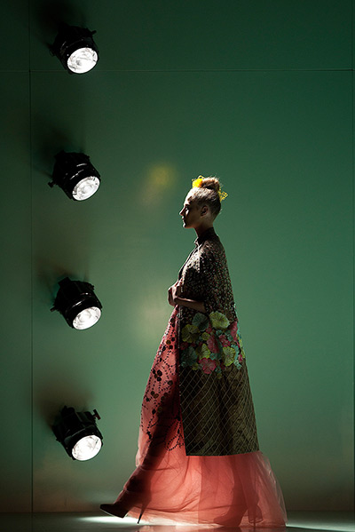 24 hours in pictures: A model displays a design by Acquastudio, Brazil