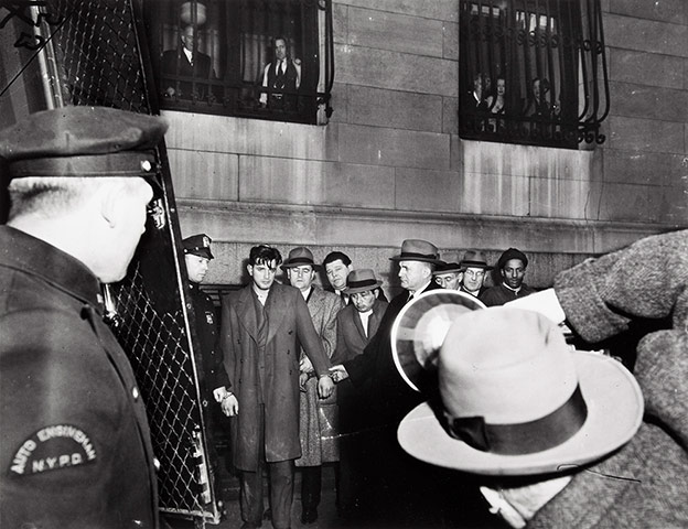 Weegee exhibition: Line-Up for Night Court, by Weegee