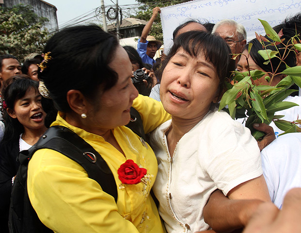 Burma prisoner released: A political prisoner released from Insein prison in Rangoon