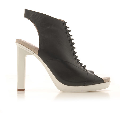 The Aldo Rise collection: Preen for Aldo black and white peep toe lace up high heels