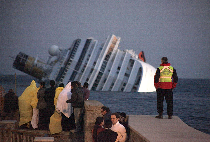 Cruise Aground: Costa Concordia cruise ship runs aground, Giglio, Italy - 14 Jan 2012