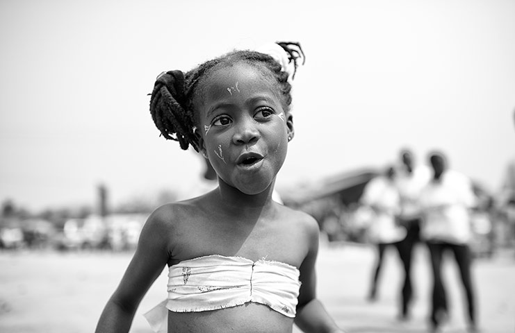 Bono visits Ghana: A young girl in a village outside Tamale