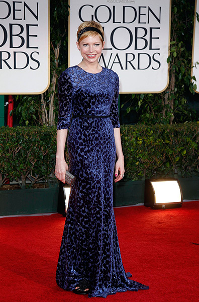 Golden Globes: Michelle Williams arrives at the 69th annual Golden Globe Awards