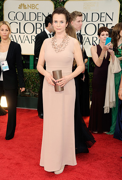 Golden Globes: Emily Watson arrives at the 69th Annual Golden Globe Awards