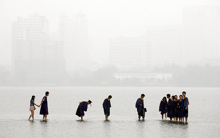 China environmental year:  flooded Donghu Lake in Wuhan, Hubei