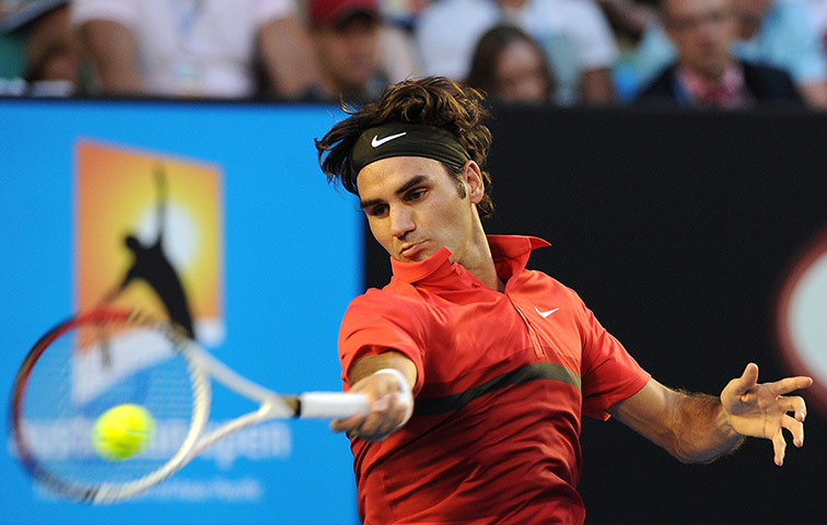 Autralian Open Roundup: Roger Federer of Switzerland against Alexander Kudryavtsev of Russia