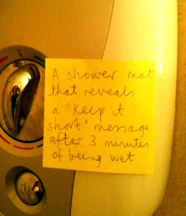 shower mat that reveals a message