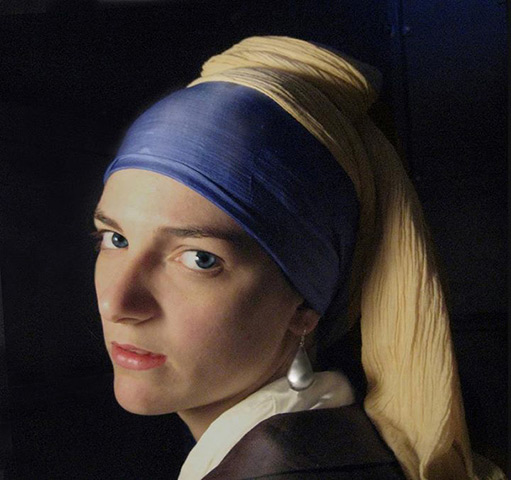 Reimagining art: Remake of Vermeer's Girl With A Pearl Earring by Sybille de Chavagnac