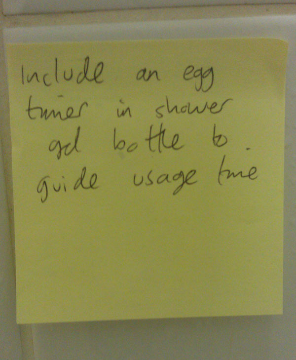 Include an egg timer in shower gel
