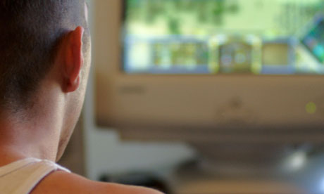 Man viewing computer screen