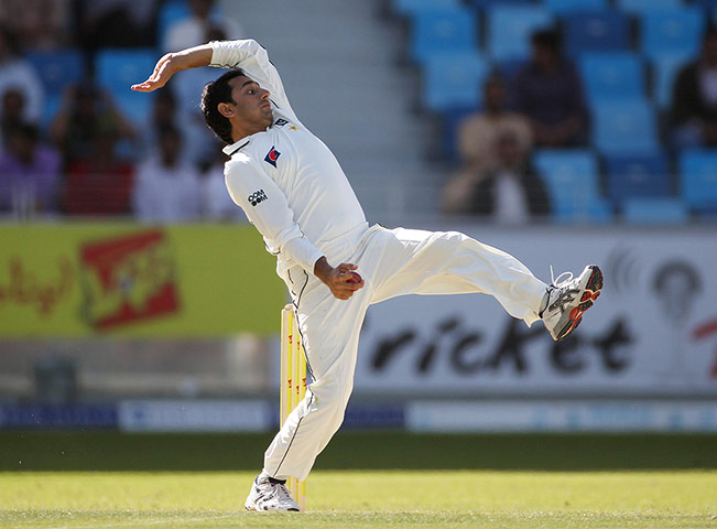 England Pakistan day 3: Pakistan's Saeed Ajmal bowls against England