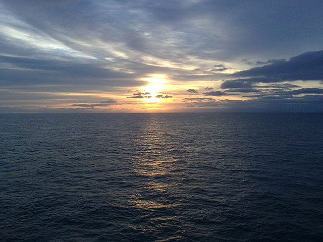 Kodak moments: My last sunset in England whilst on a ferry to France
