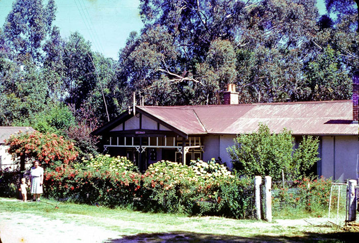 Kodak moments: My mother and I are pictured outside our house at Badger Creek