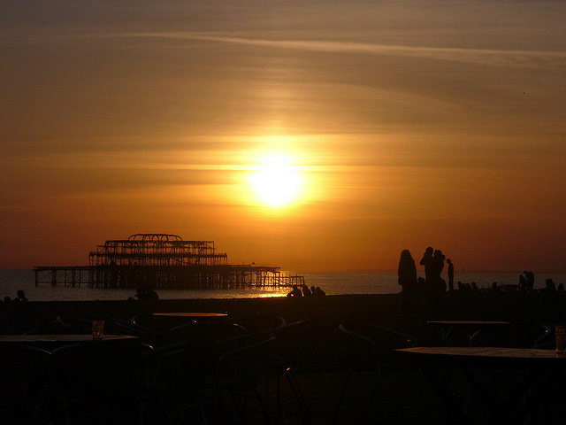 Kodak moments: Hard not to take a great picture at sunset on Brighton beach