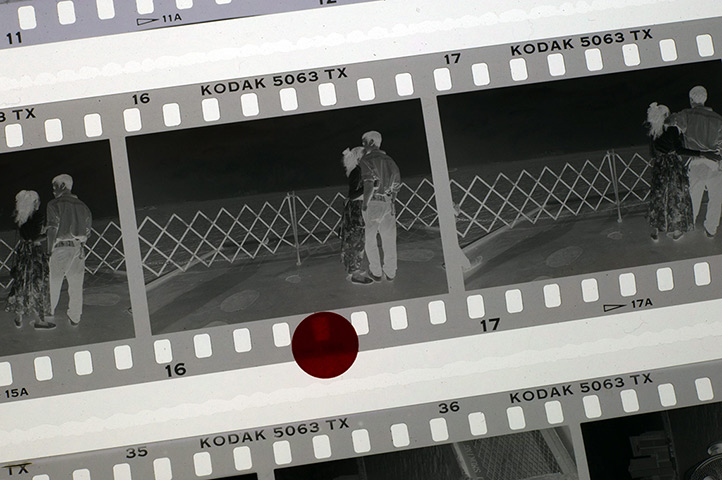 Week in Business: Developed black and white negative Kodak films on a lightbox in Munich